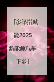 多举措赋能2025新能源汽车下乡
